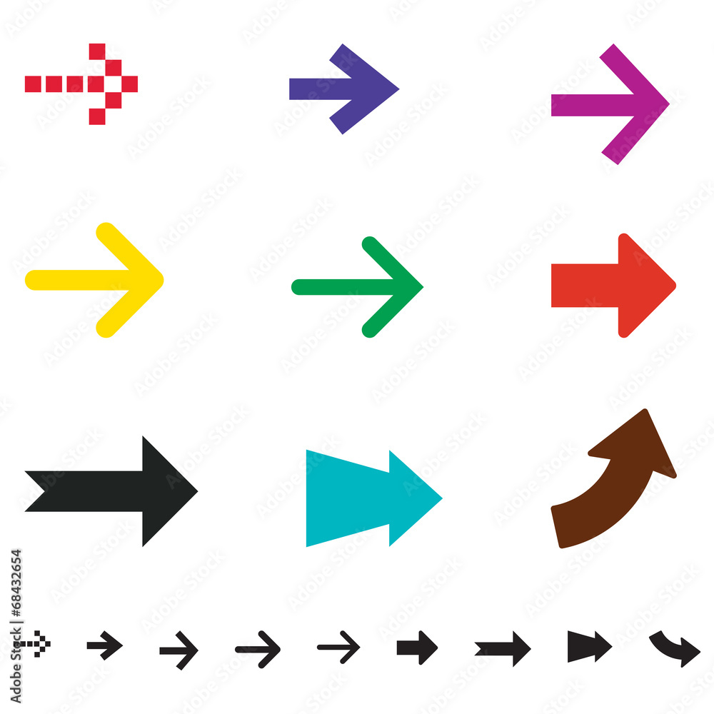 Arrow sign vector icon set Arrow sign vector icon set