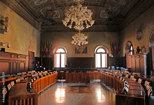 Italy, Ravenna, city council meeting room.