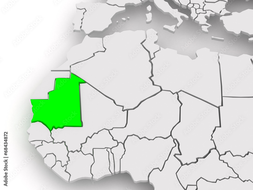 Fototapeta premium Mapa światów. Mauretania.