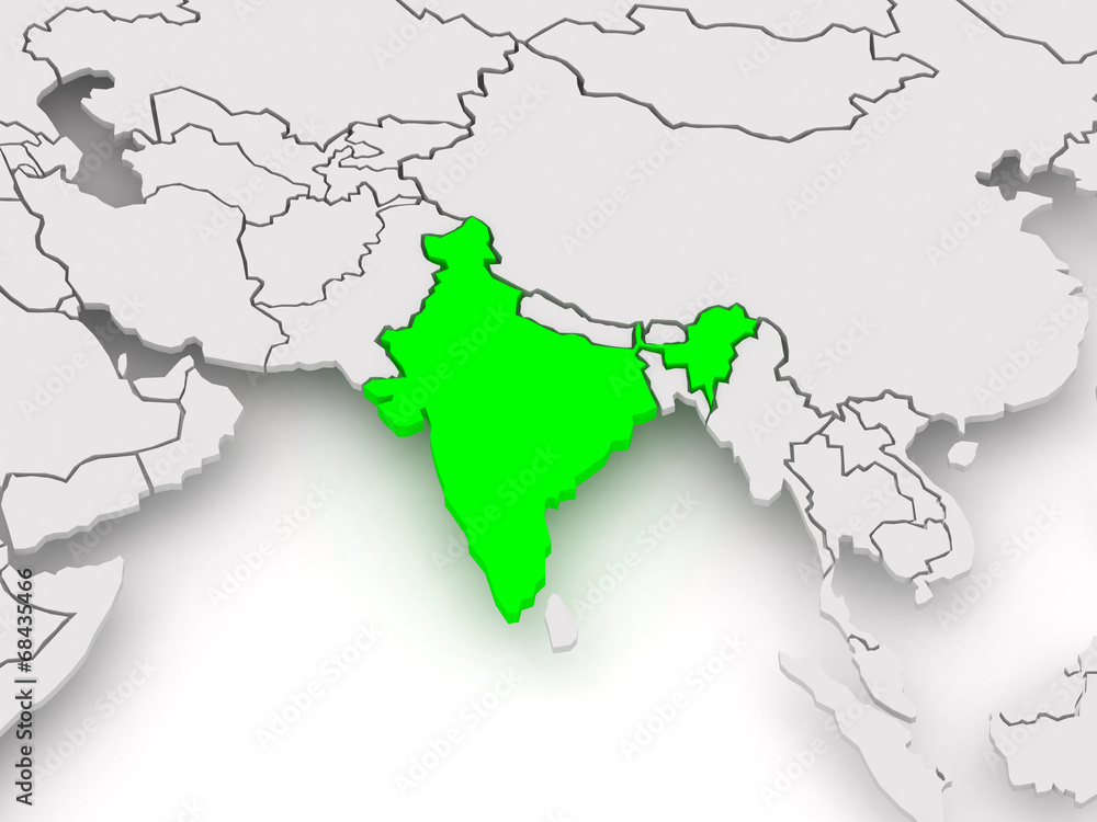 Fototapeta premium Map of worlds. India.