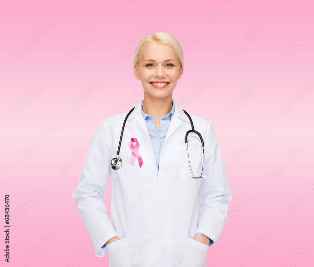 doctor with stethoscope, cancer awareness ribbon doctor with stethoscope, cancer awareness ribbon
