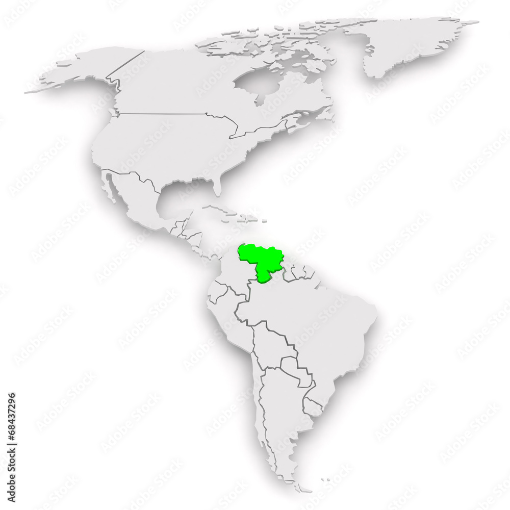 Fototapeta premium Map of worlds. Venezuela.