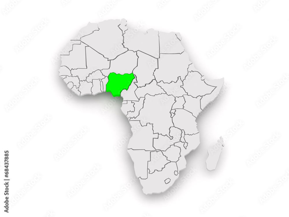 Map of worlds. Nigeria.