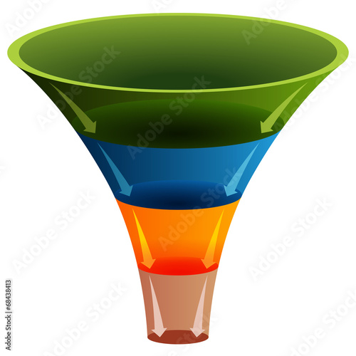 3d Layered Funnel Chart