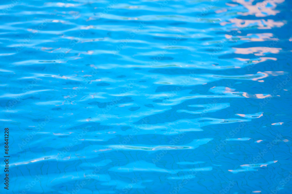 Blue water in swimming pool Blue water in swimming pool