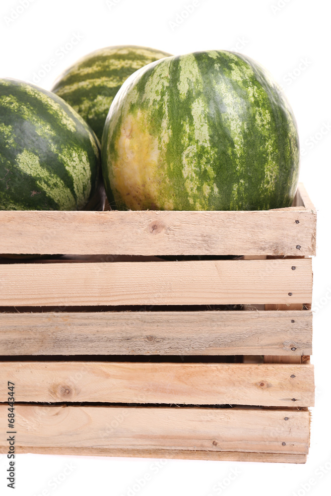 Whole watermelons isolated on white