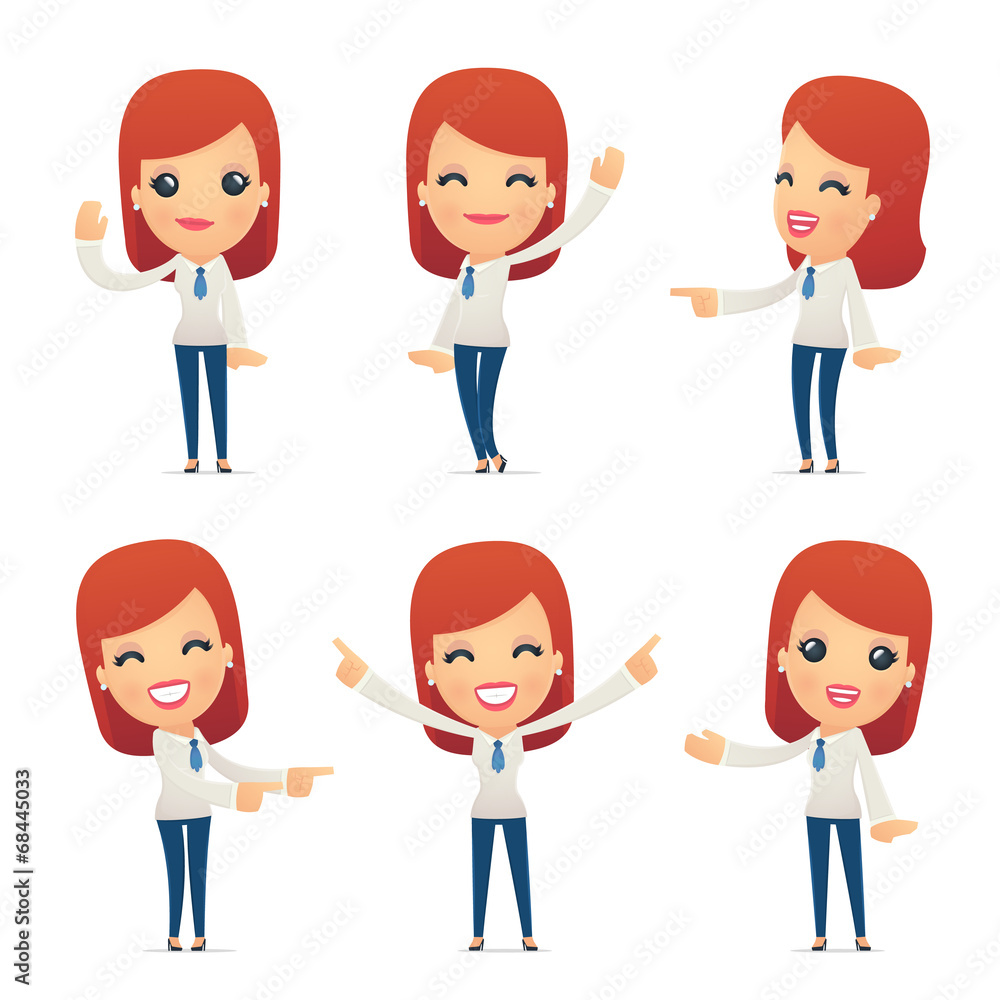 set of reception character in different poses set of reception character in different poses