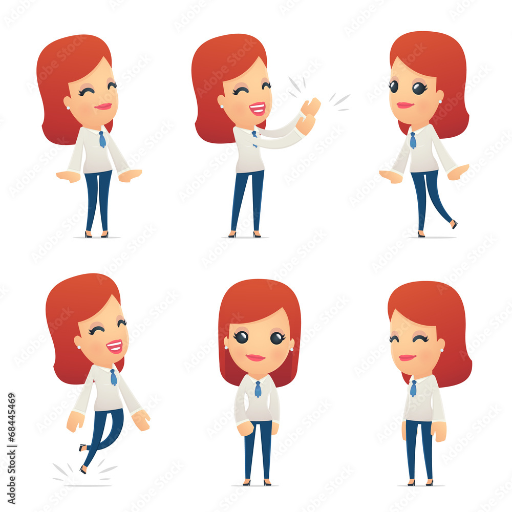 set of reception character in different poses set of reception character in different poses