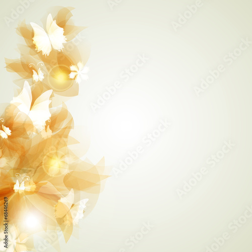 Abstract artistic Background with yellow floral element