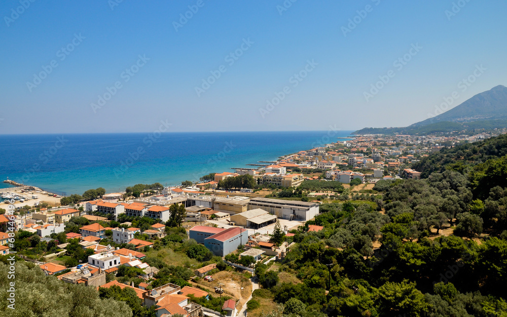 Karlovasi town panorama, Samos, Greece.