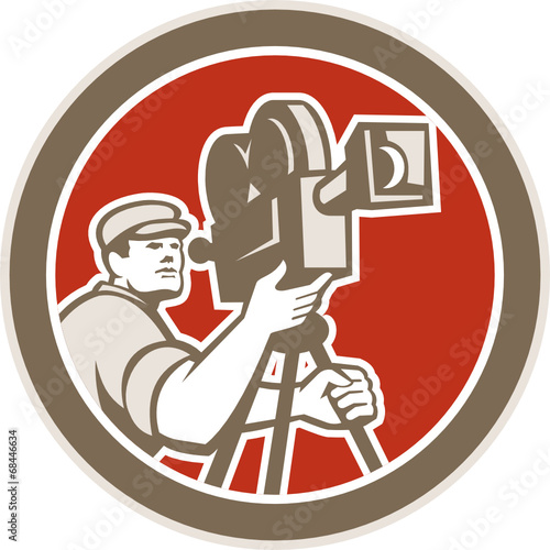 Cameraman Vintage Movie Camera Retro