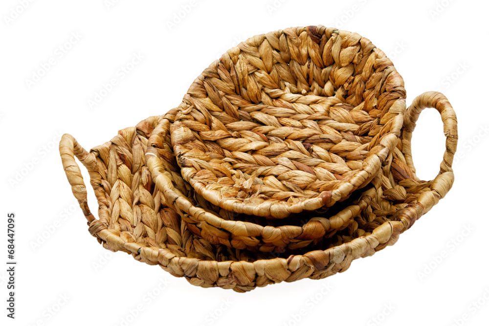 Wattled basket isolated on a white background