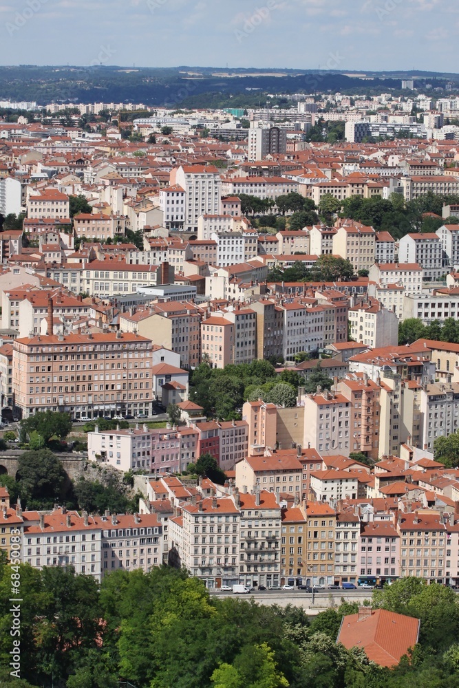 View of la Croix Rousse in Lyon