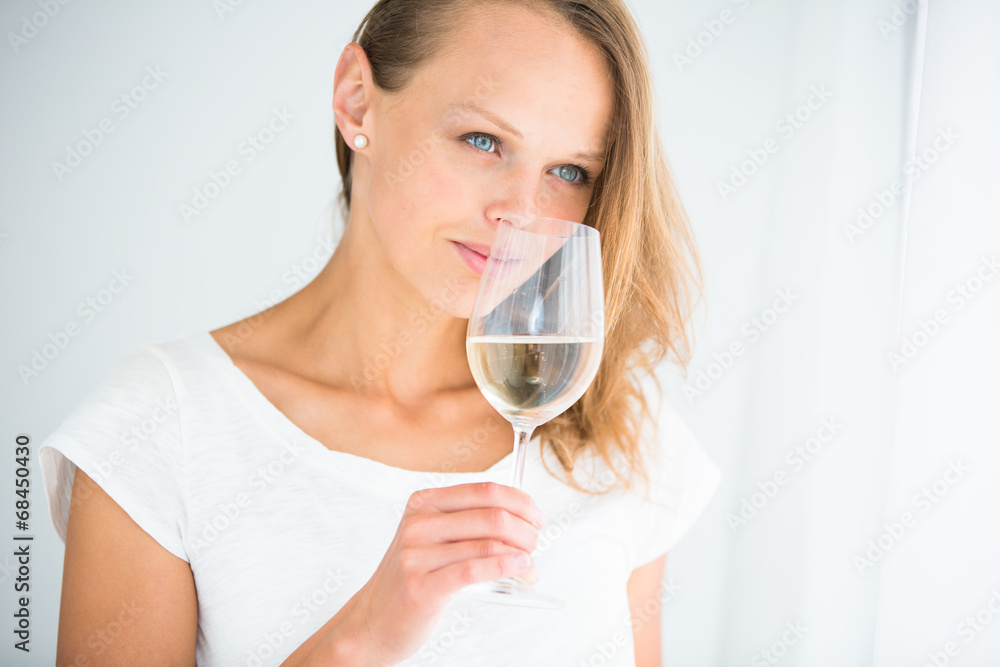 Gorgeous young woman with a glass of wine Gorgeous young woman with a glass of wine