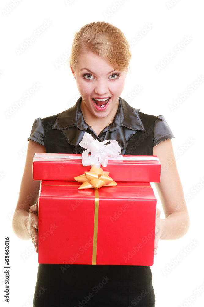 holidays love happiness concept - girl with gift boxes holidays love happiness concept - girl with gift boxes