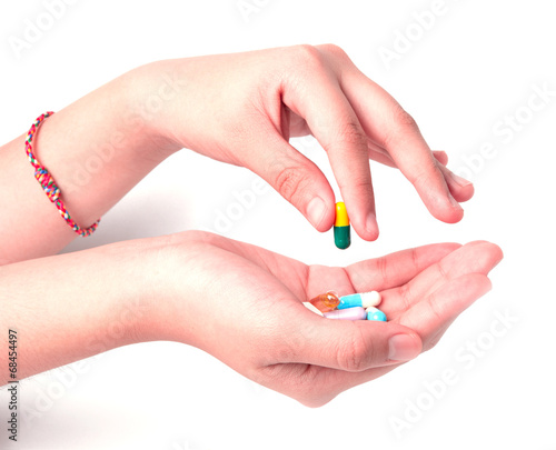 hand holding drugs