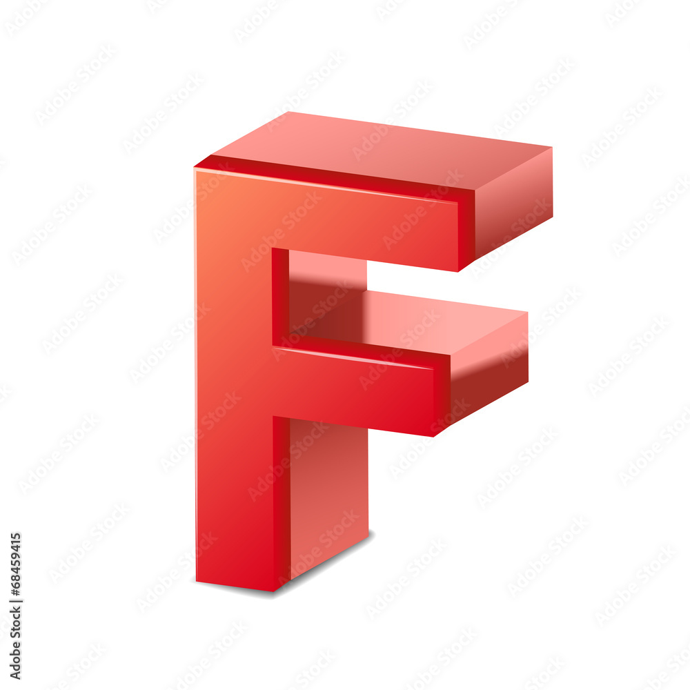 3d red letter F 3d red letter F