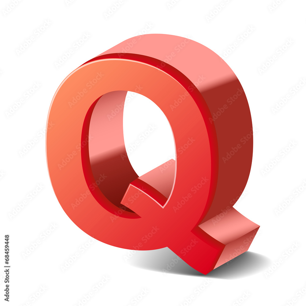 3d red letter Q 3d red letter Q