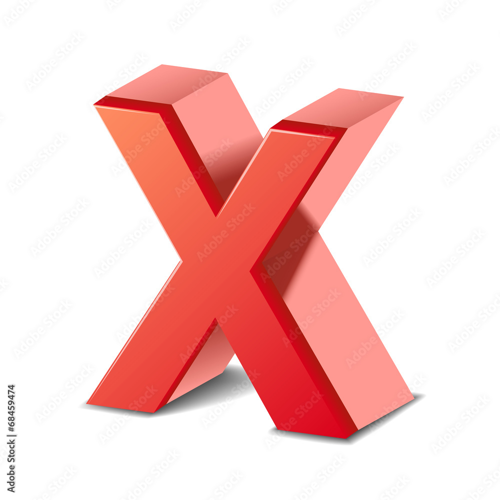 3d red letter X 3d red letter X