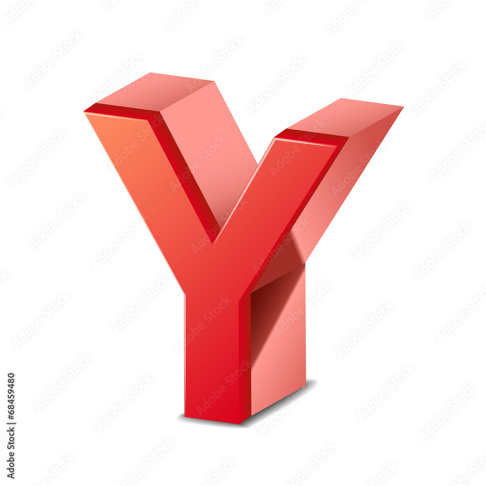3d red letter Y 3d red letter Y