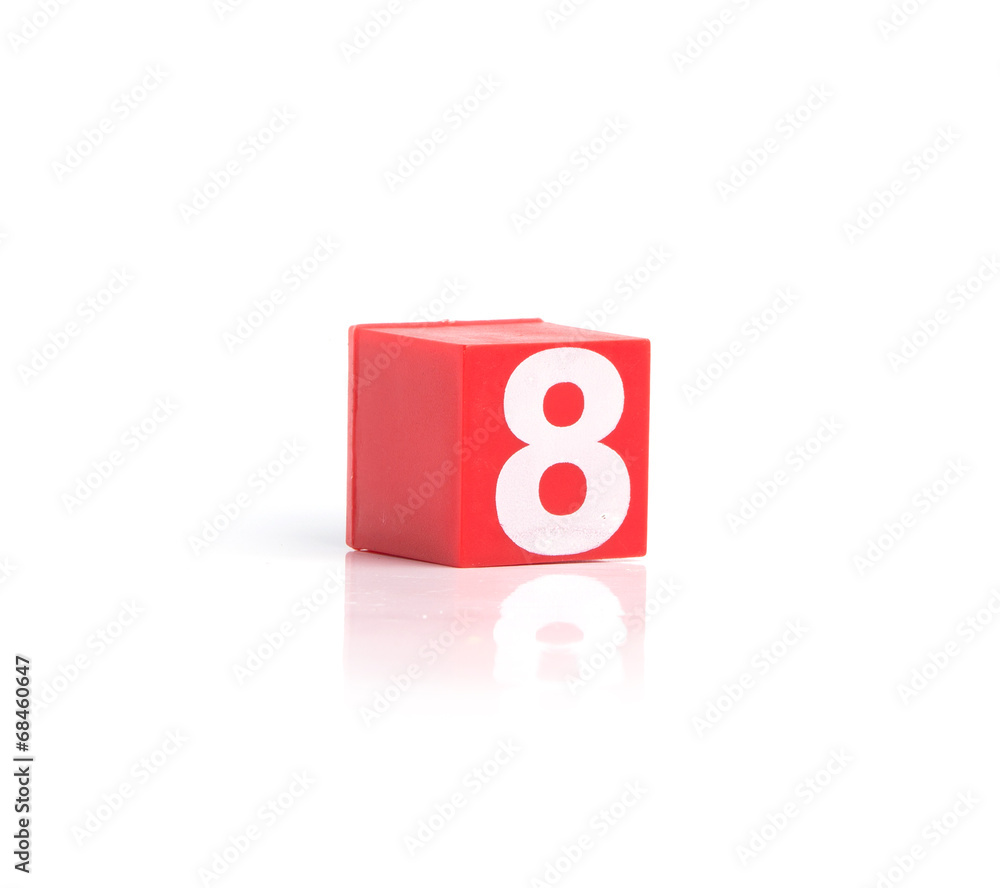 Colorful plastic numbers on a white background Colorful plastic numbers on a white background