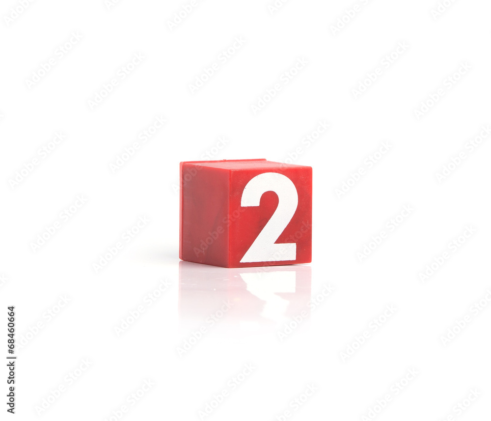 Colorful plastic numbers on a white background Colorful plastic numbers on a white background