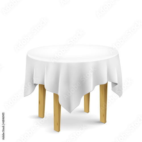 table with tablecloth