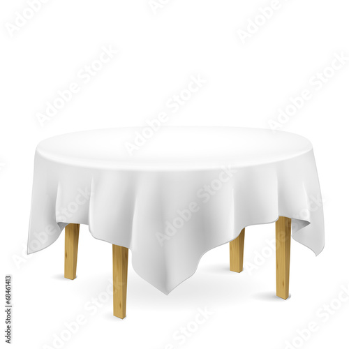 table with tablecloth