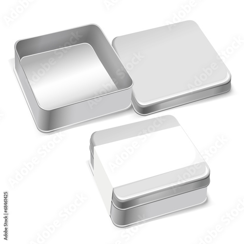 metal box template with blank label