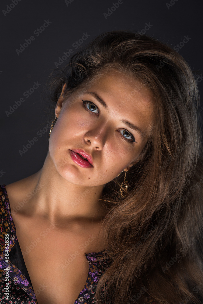 Beautiful girl with red lips. Red lipstick. Beautiful girl with red lips. Red lipstick.