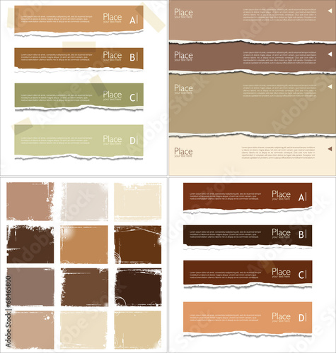 Torn paper background with space for text, collection