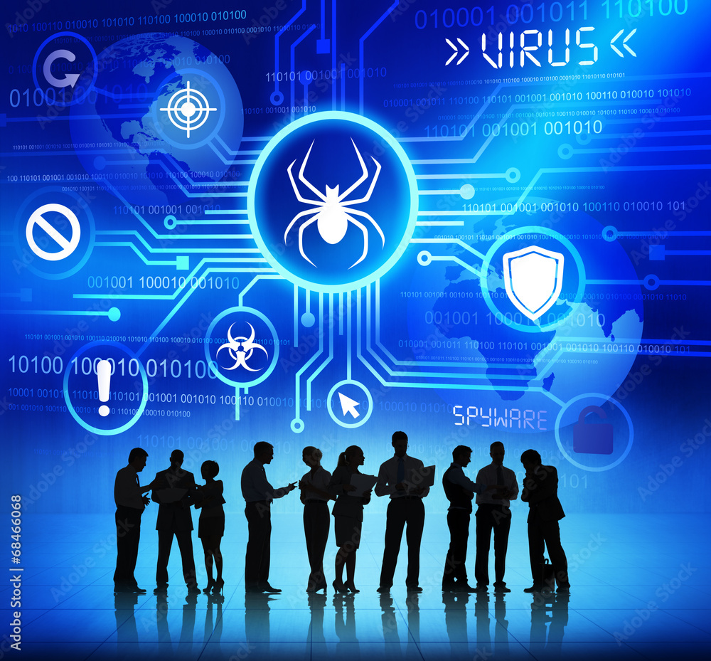 Business People Working and Virus Concepts Business People Working and Virus Concepts