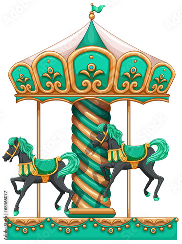 A green merry-go-round
