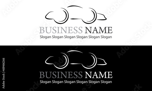 Logo garage à voiture noir et blanc