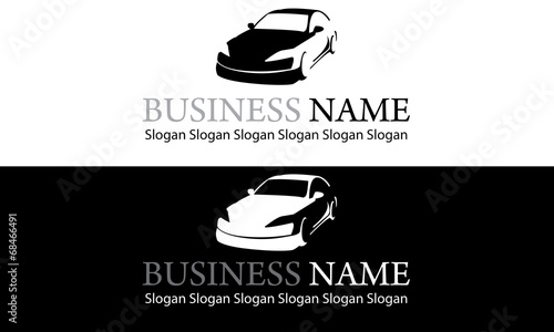 Logo silhouette voiture noir et blanc