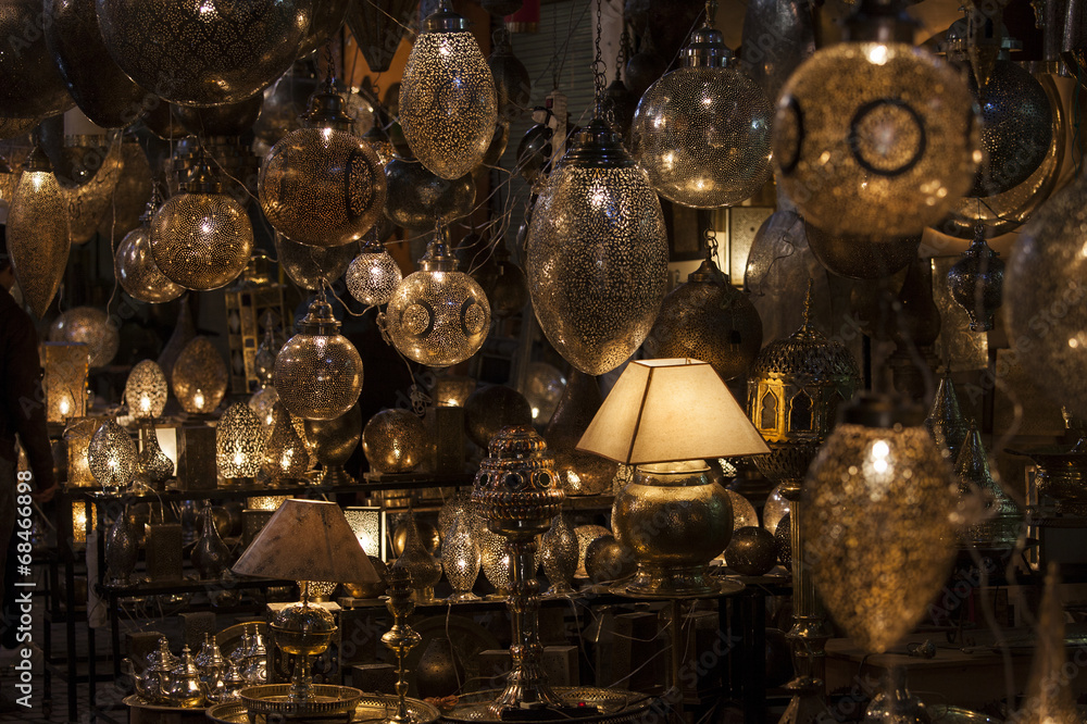 lamps in a store in marrakesh morocco