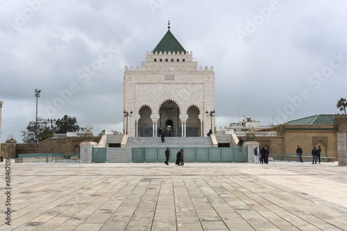 The Mausoleum of Mohammed V, a historical building located on th
