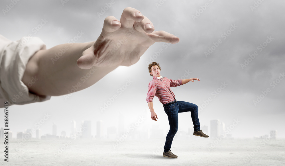 Fototapeta premium Running from hand