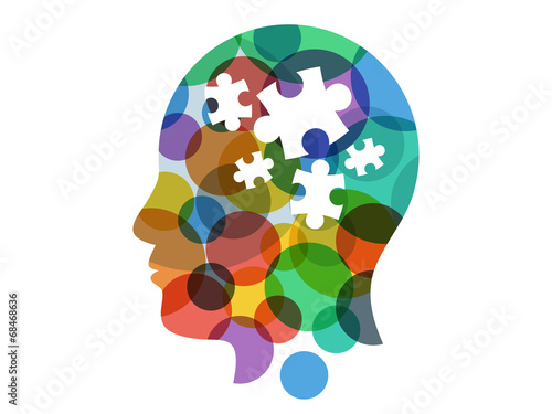 Spectrum puzzle head presentation vector