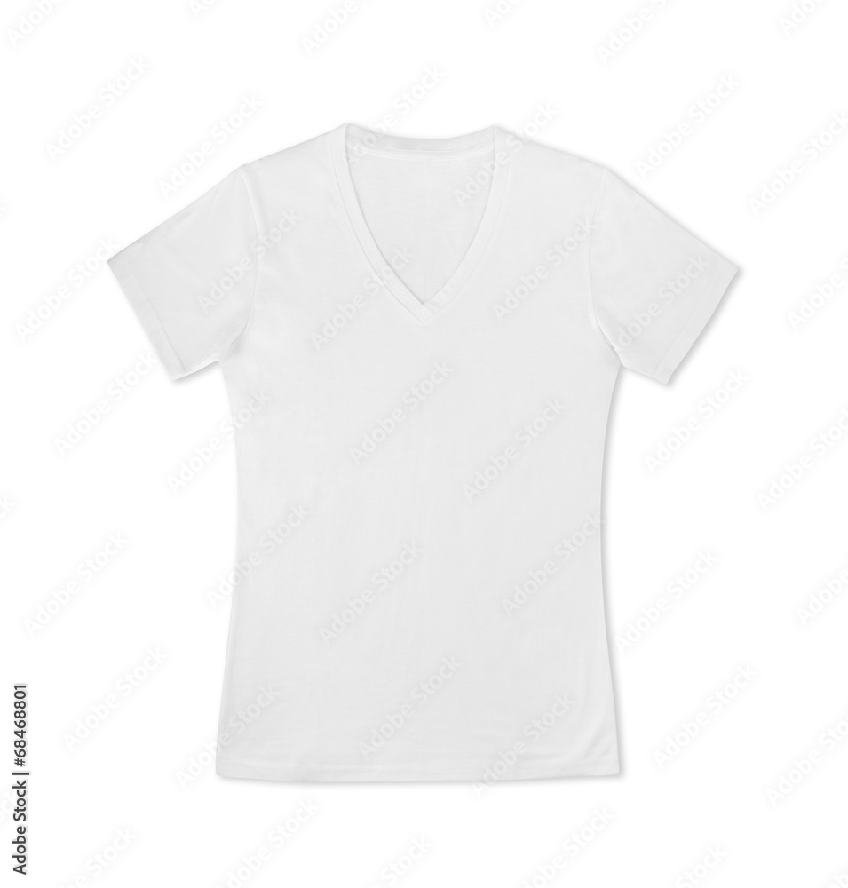 White lady T-shirt isolated on white background. White lady T-shirt isolated on white background.