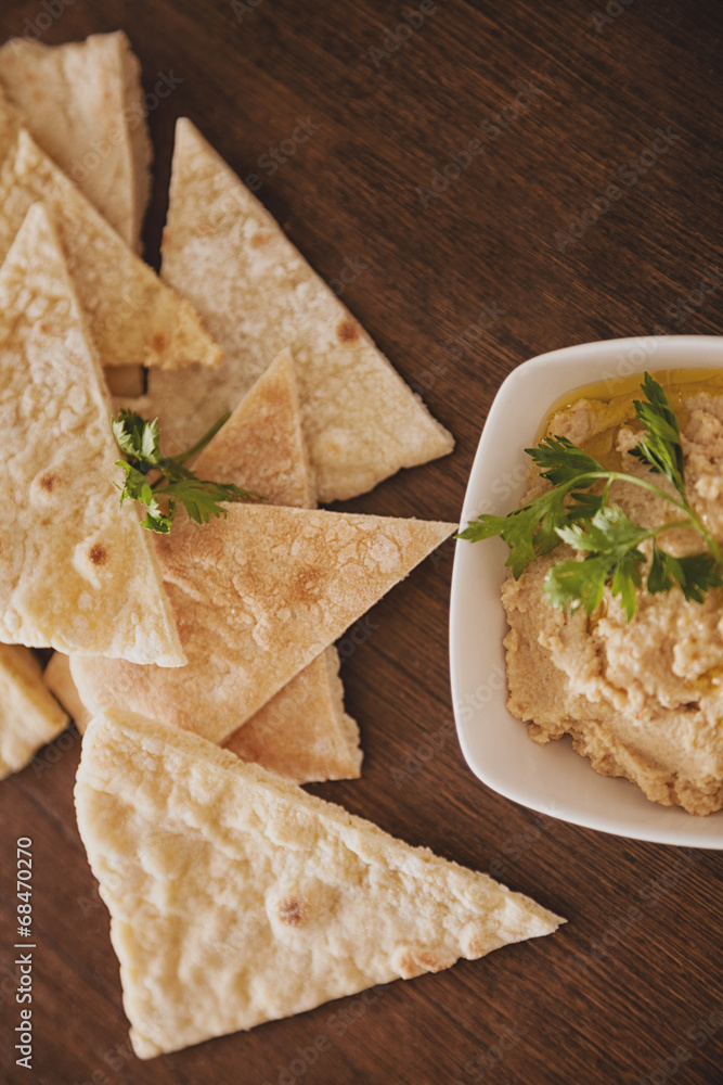 Hummus and pita bread Hummus and pita bread