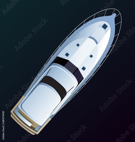 Vector boat. Top view