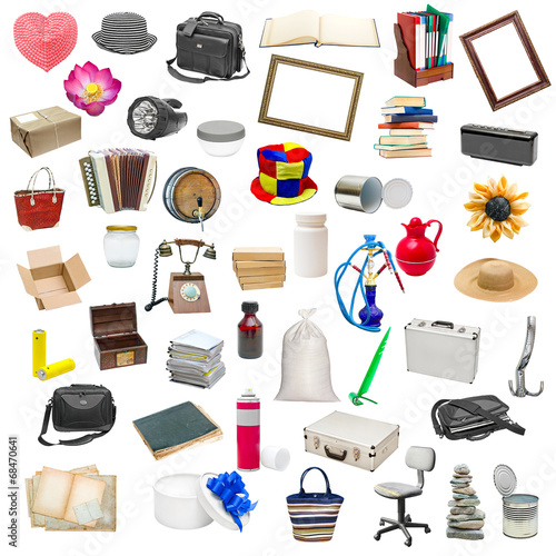 simple collage of isolated objects photo