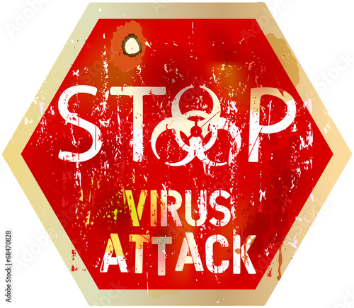 computer virus alert sign, vector illustration