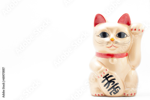 Japanese beckoning cat also known as maneki neko