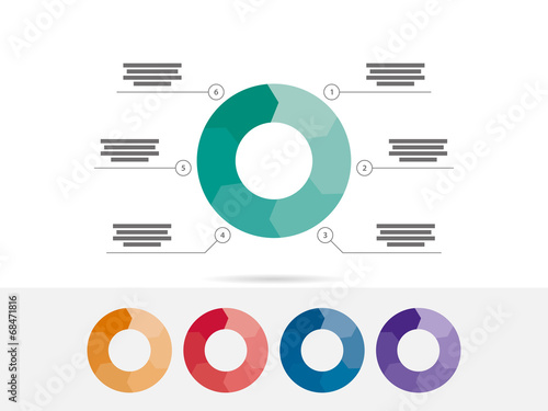 Six sided presentation infographic diagram chart vector