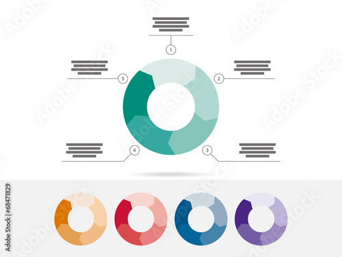 Five sided presentation infographic diagram vector