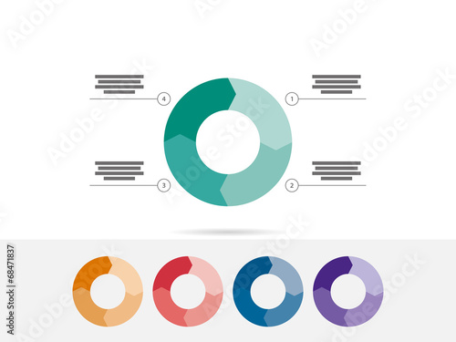 Four sided presentation diagram chart vector