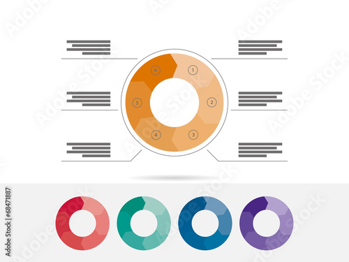 Six sided presentation infographic diagram chart vector