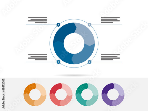 Four sided presentation diagram chart vector